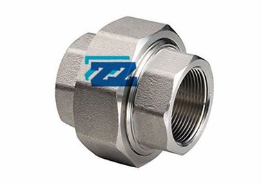 NPT 1 1 / 4 " Forged Steel Unions , ASTM A182 F321 Threaded Pipe Fittings